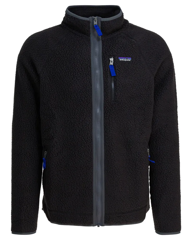Patagonia Retro Pile Fleece“ Sweatshirt mit durchgehendem Reißverschluss Black