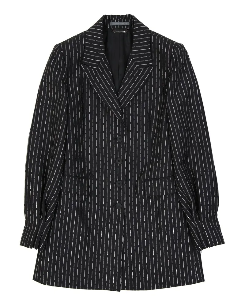 Alberta Ferretti Wool Long Jacke Black