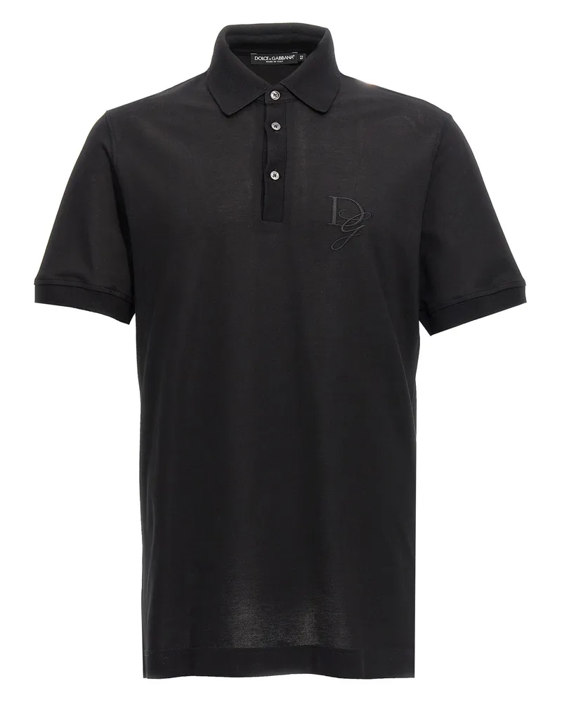Dolce & Gabbana Logo Stickerei Hemd Black