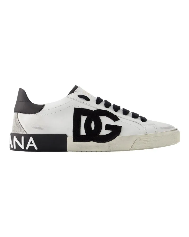 Dolce & Gabbana Portofino -Sneaker  Leder schwarz/weiß White