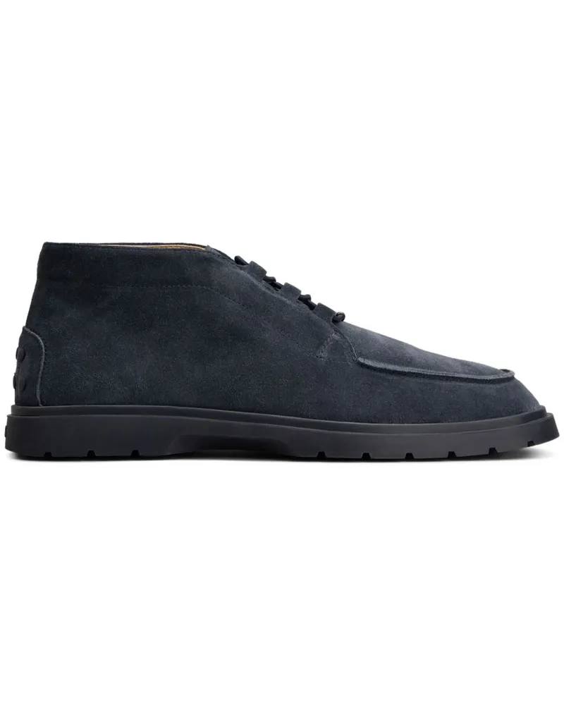 TOD'S Tod 's Wildleder -Leder -Knöchelstiefel Blue