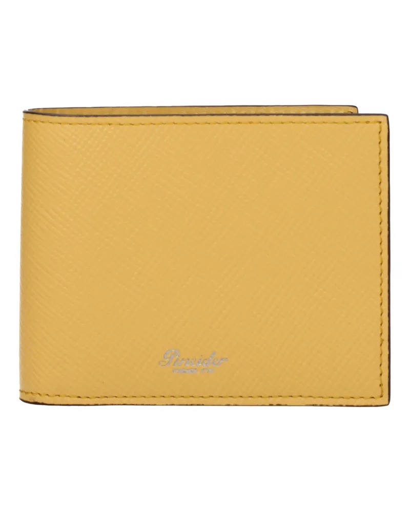 Pineider Herrens Geldbörse Leder Gelb/Ei -