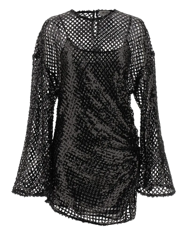 ATTICO Das Attico -Paillettennetzkleid Black