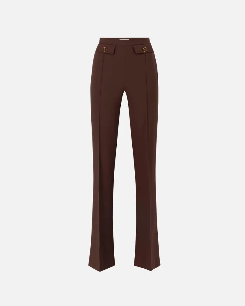 Elisabetta Franchi Double Crepe Hosen Caffe