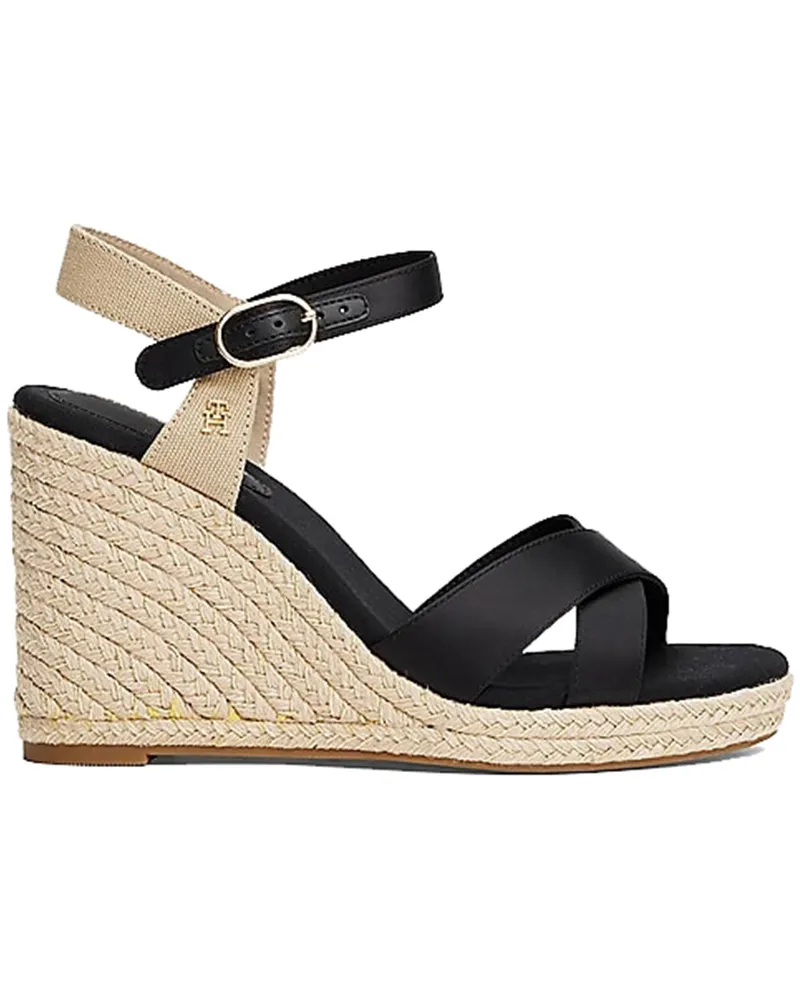 Tommy Hilfiger Satin Espadrillas Sandalen mit Plateau Nude