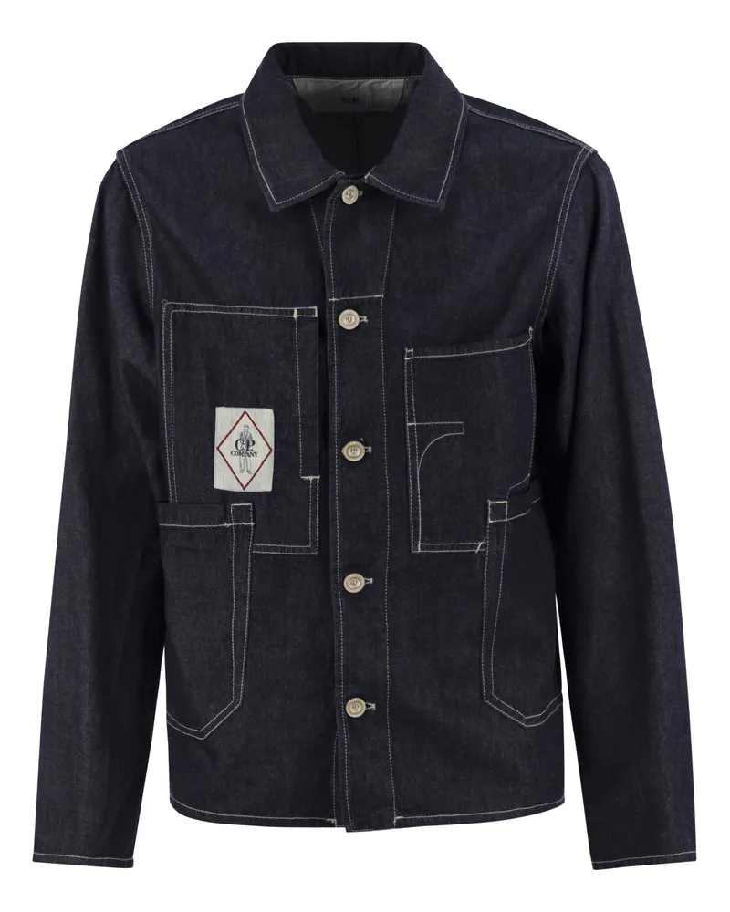C.P. Company Cotton Denimjacke Blue