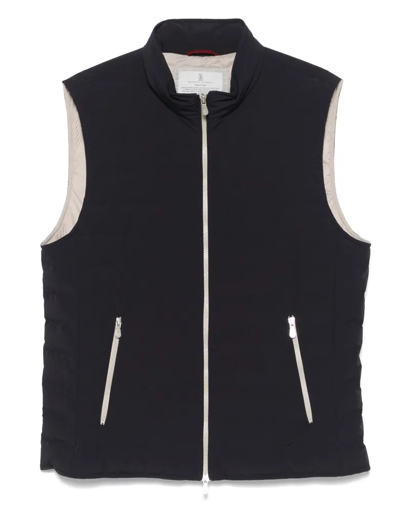 Brunello Cucinelli Nylon Down Jacke Blue
