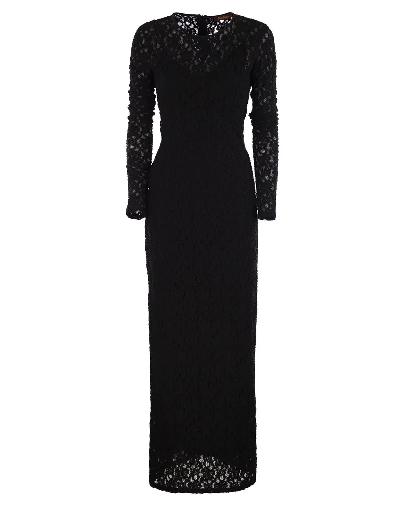 Max Mara Max Mara Studio Sarta Enge Cloqué -Spitzenkleid Cloqué Black