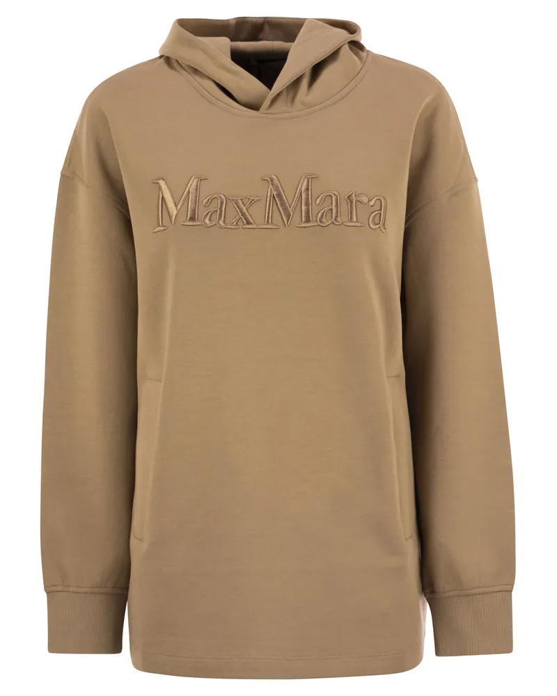 Max Mara Visiera Sweatshirt Over in Cotton Jersey Camel