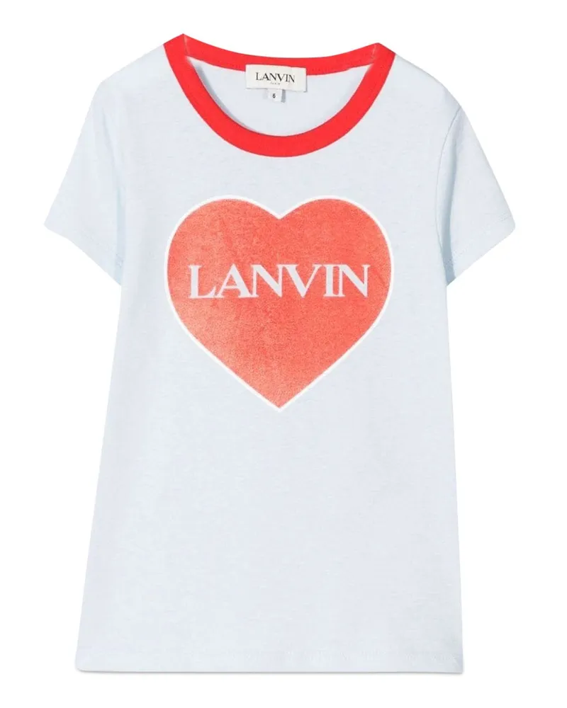 Lanvin T -Shirt Con Cuore Blue
