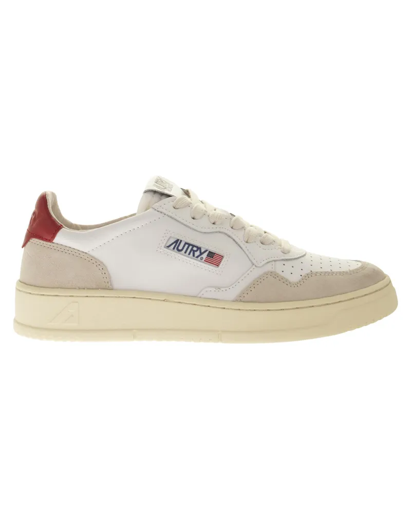 AUTRY Medalist Low-Sneaker aus Leder und Wildleder White