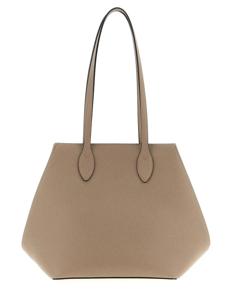 Valextra mittelgroße „Vivi“-Einkaufstasche Beige