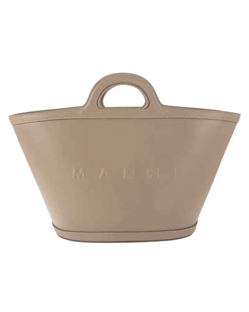 Marni Tropicalias Lederhandtasche Beige