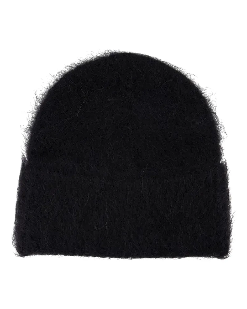 Totême Alpaka Beanie  Wolle schwarz Schwarz