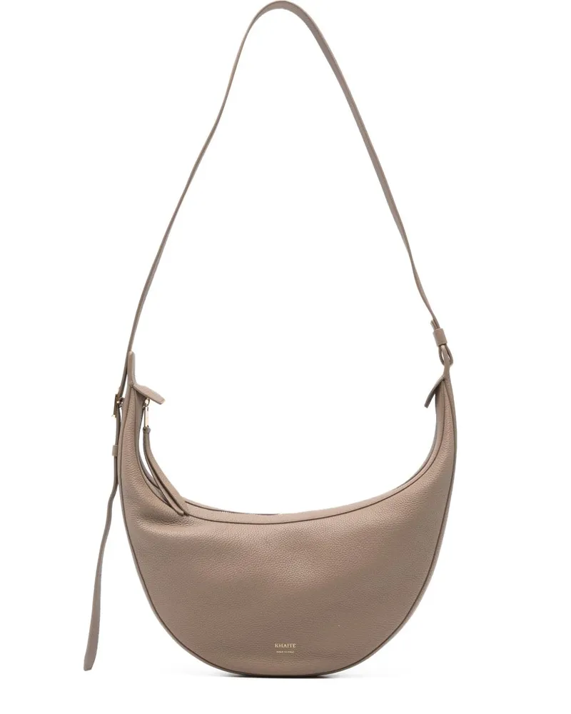 KHAITE Augustina Kleine Leder-Umhängetasche Marrone