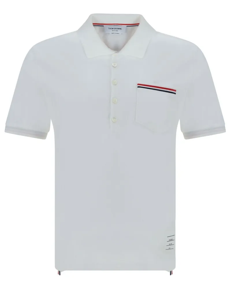 Thom Browne RWB Baumwollpolo -Hemd White