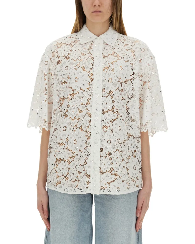 Michael Kors Michael von Michael Kors Blumenspitzenhemd White