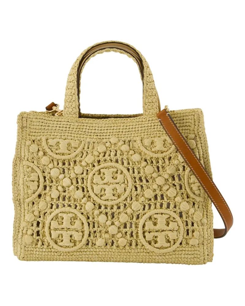 Tory Burch T Monogramm Einkaufstasche  Raffia Green Grün