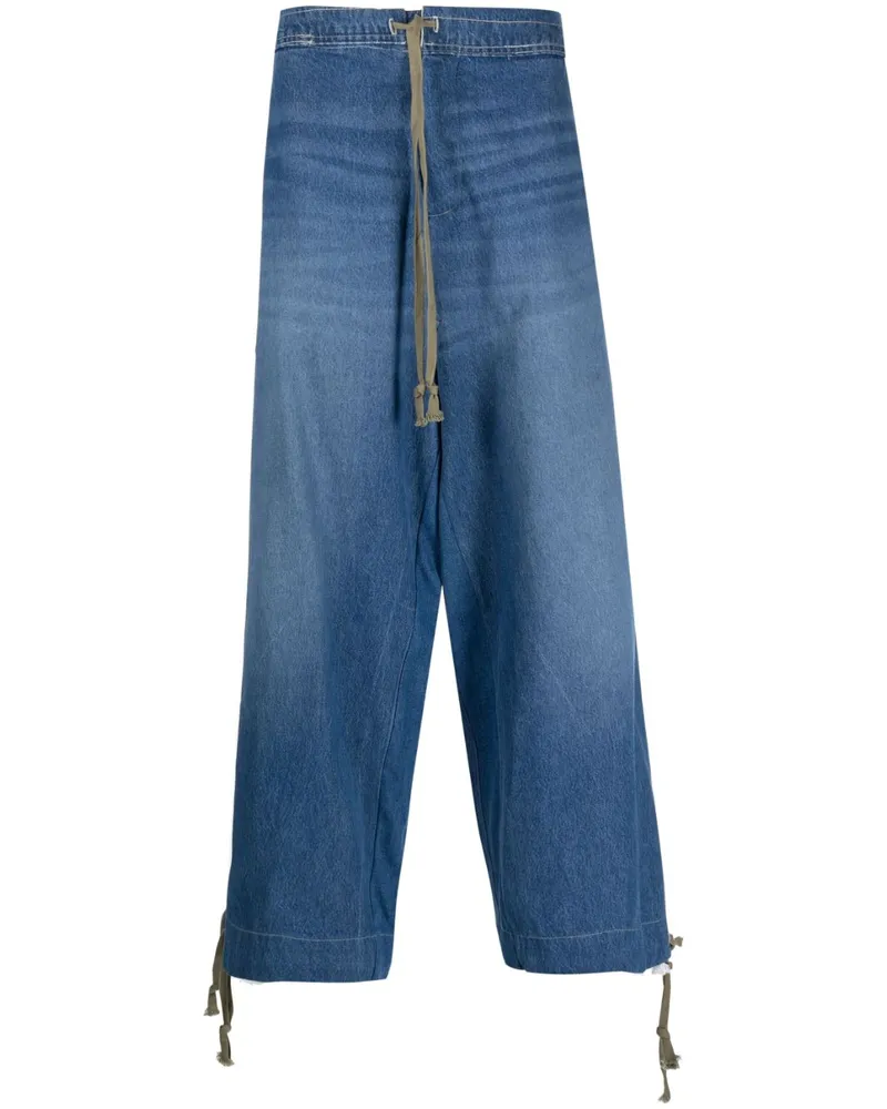 Greg Lauren Wide Leg Denim Jeans Denim