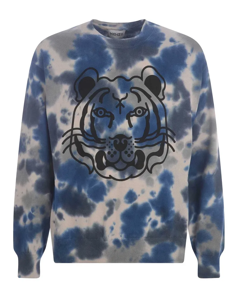 Kenzo Cotton bedruckter Pullover Grau