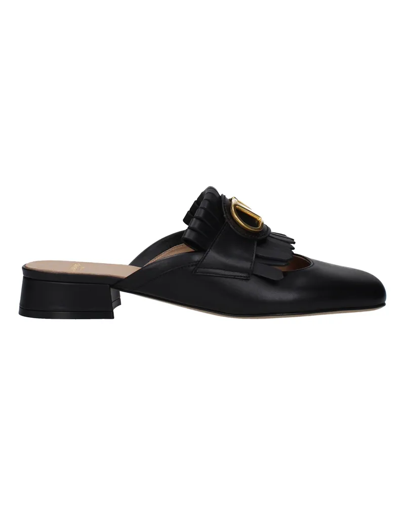 Valentino Garavani Slides und Clogs Damen Leder Schwarz -