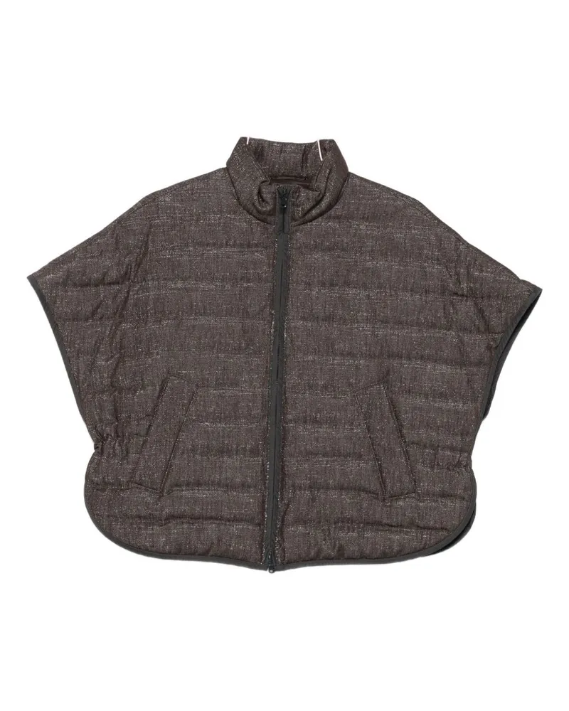 Brunello Cucinelli Shortsleeves Down Jacke Brown