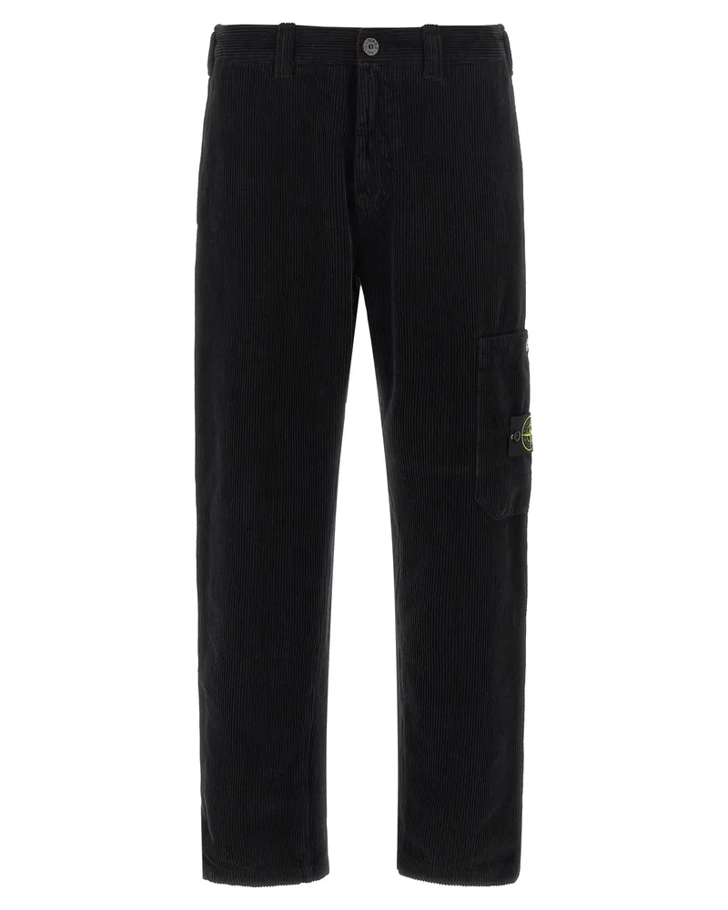 Stone Island Samt-Cargohose von Black