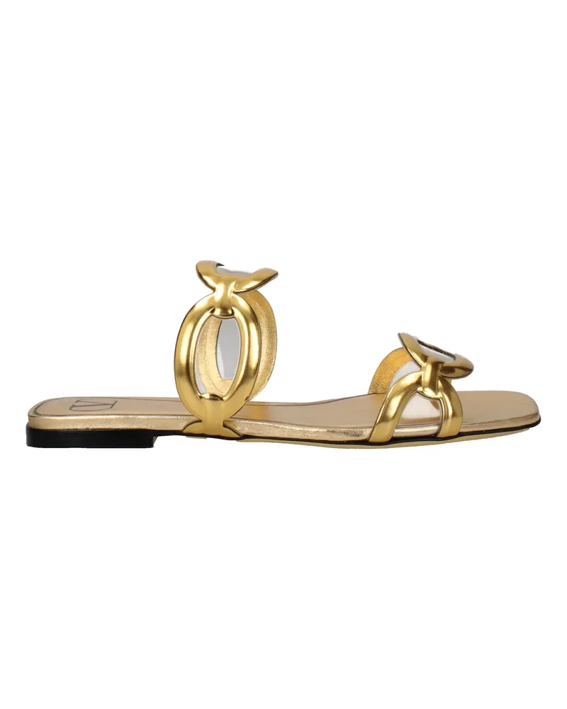 Valentino Garavani Slides und Clogs Damen Leder Gold -