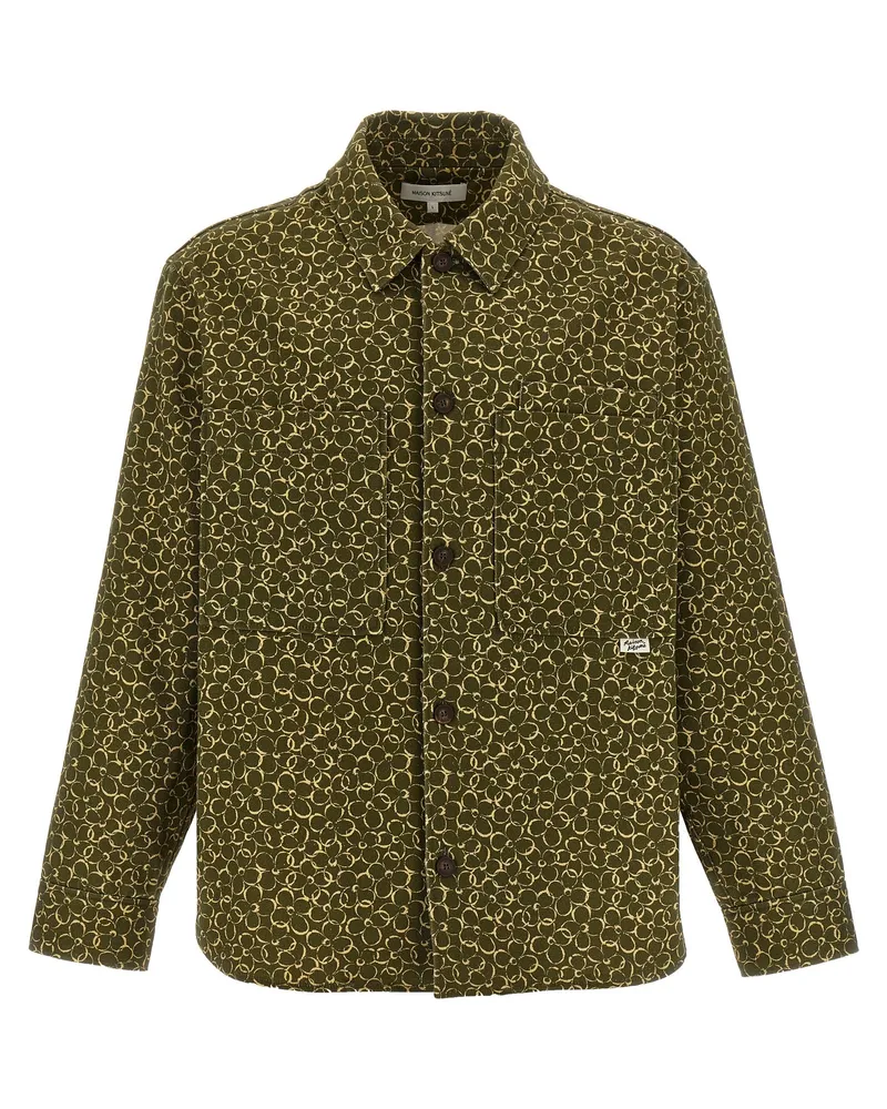 Kitsuné Blumendruck Overshirt Green