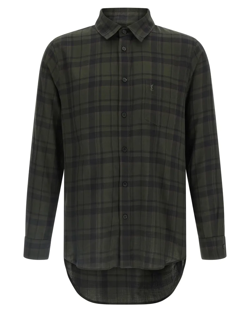 Saint Laurent Cassandre Hemd Green