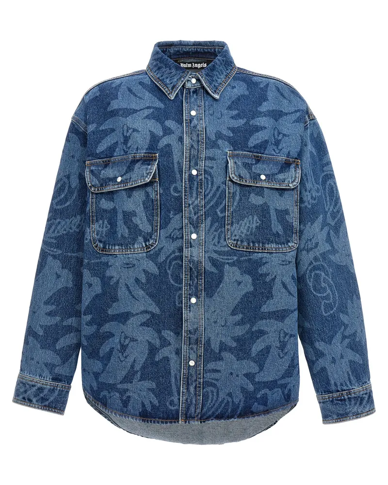 Palm Angels Palmity Allover Laser' Jacke Blue