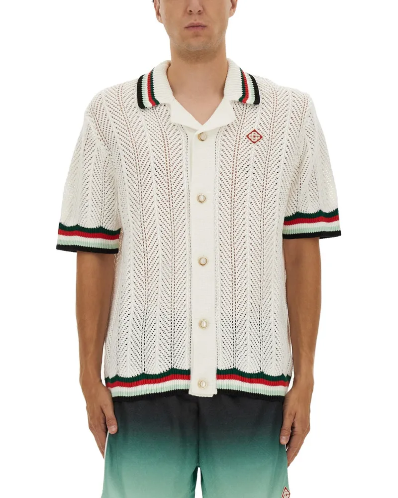 Casablanca Paris Häkelhemd "Ondulee Mountains White