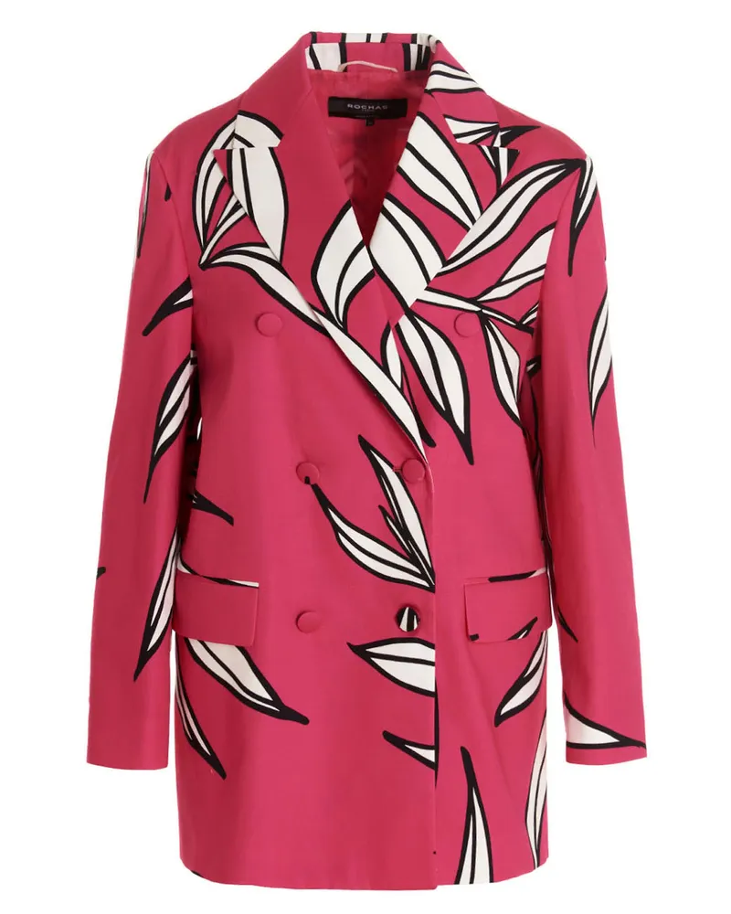 Rochas Floral Print Blazerjacke Fuchsia
