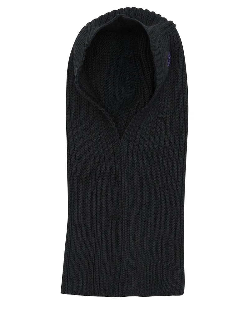 NEEDLES Sturmhaube aus Merinowolle Black