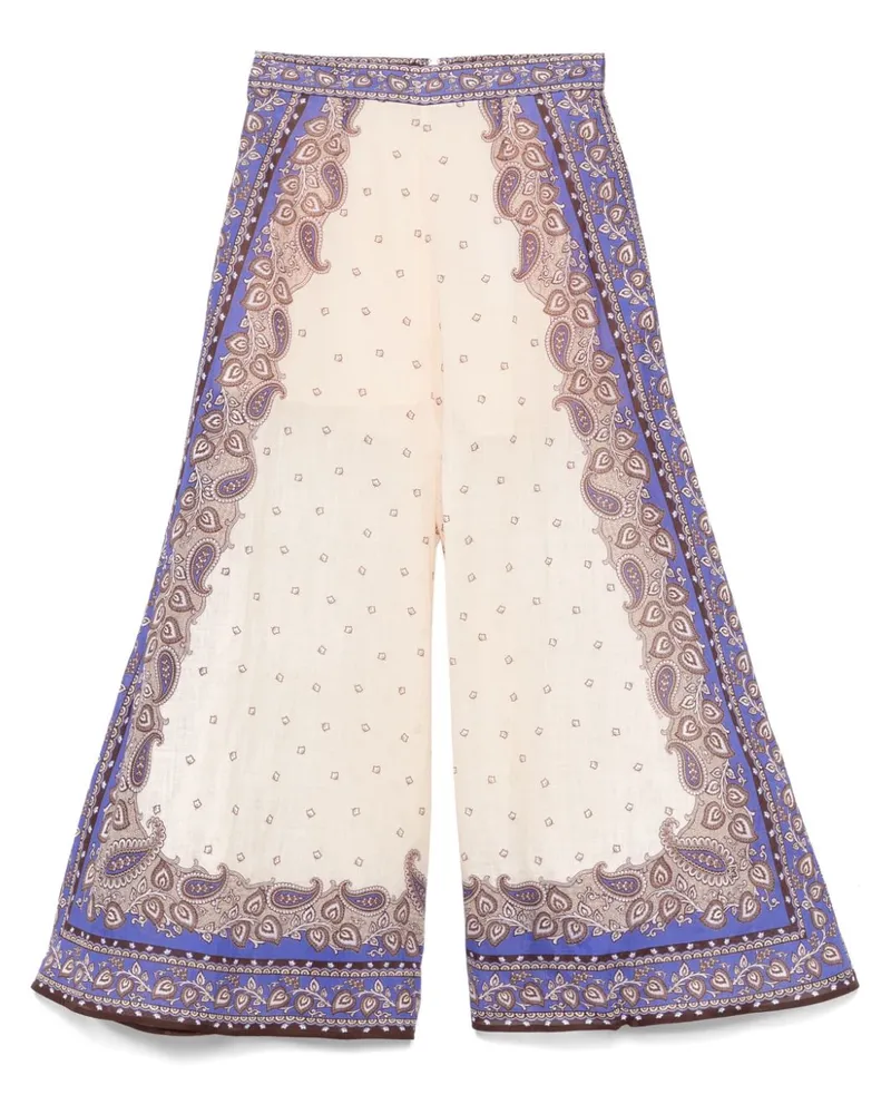 Zimmermann Maxine Wide Bein gedruckte Hose Purple