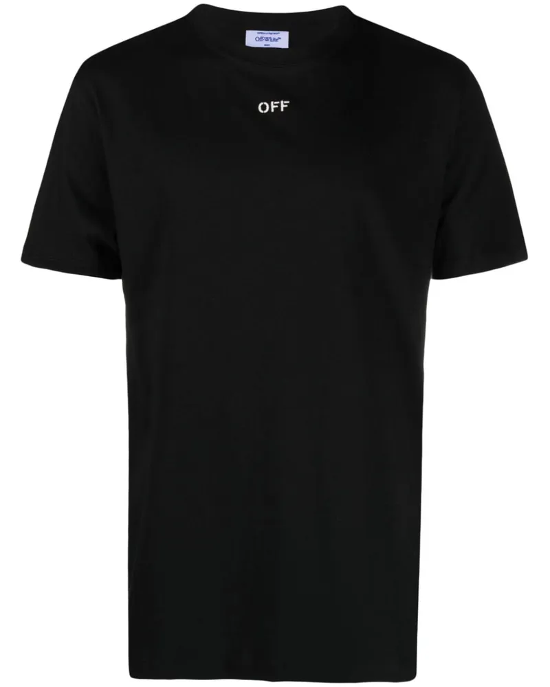 OFF-WHITE Logo Baumwoll -T -Shirt Black
