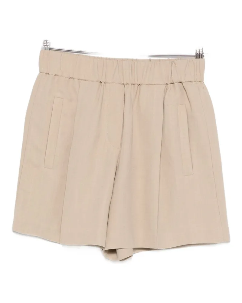 Brunello Cucinelli Shorts aus Leinenmischung Beige