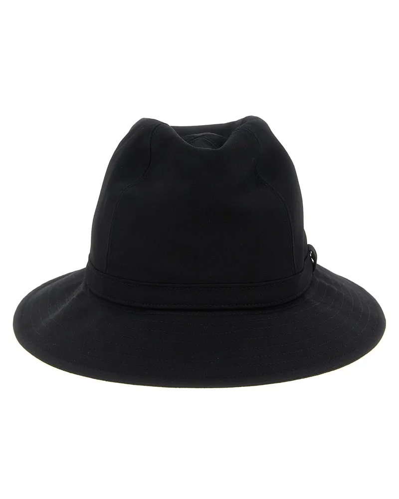 Yohji Yamamoto Wolle Gabardine Fedora' Hut Black