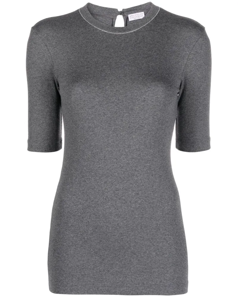 Brunello Cucinelli Baumwoll -T -Shirt Grey