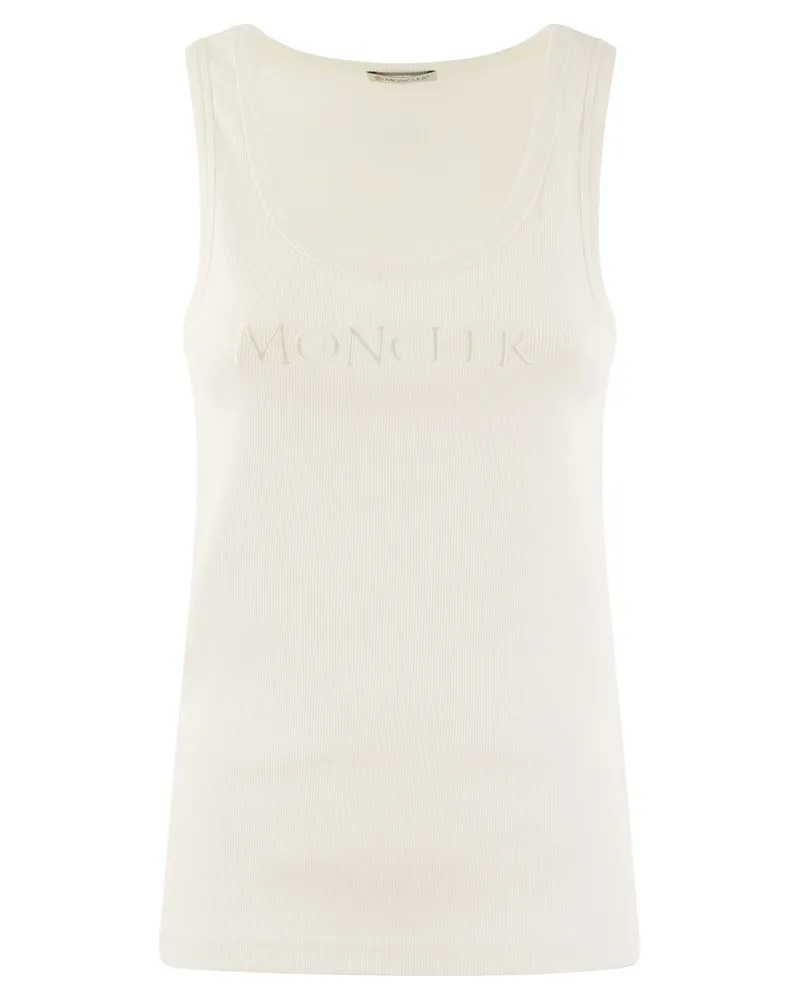 Moncler Logo bestickter Sportweste White