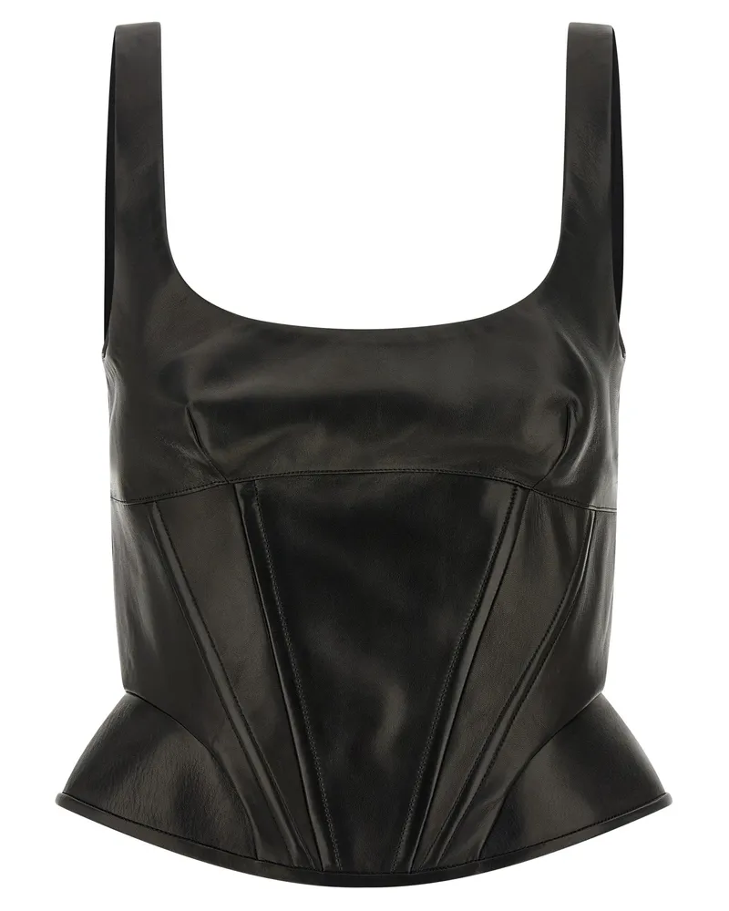 Ermanno Scervino Peplos Lederoberteil Black