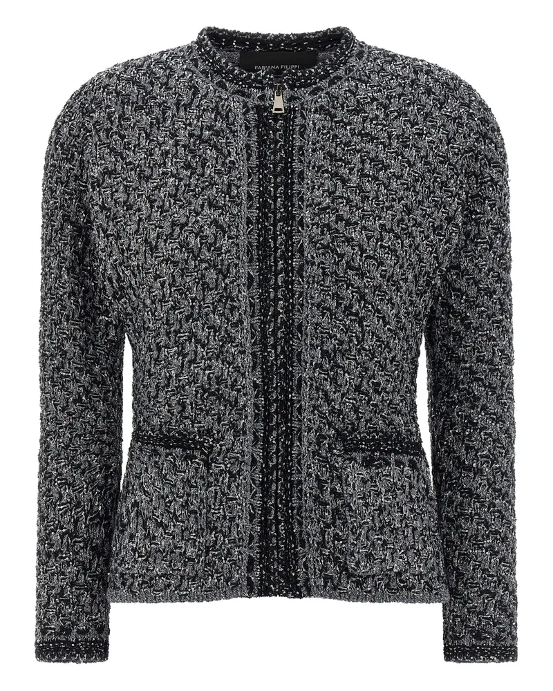 Fabiana Filippi Tweed-Jacke Blue