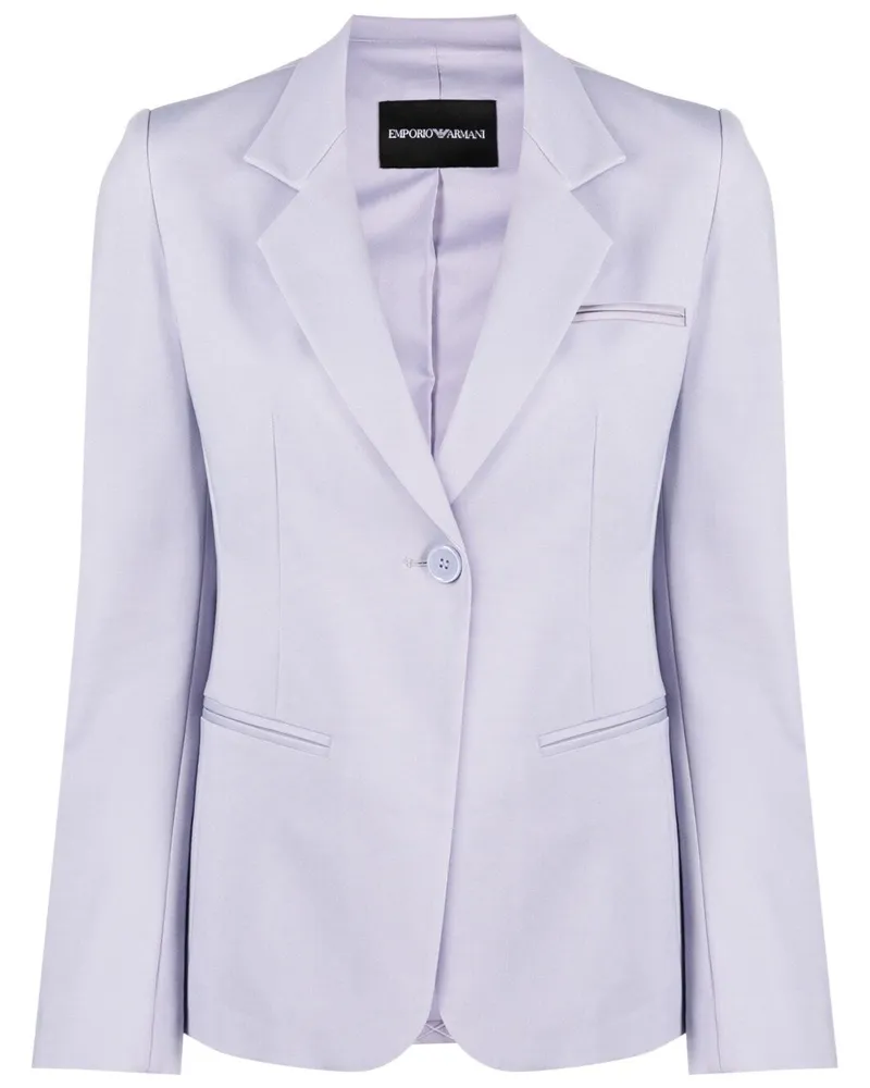 Emporio Armani Cotton Single Breasted Jacke Purple