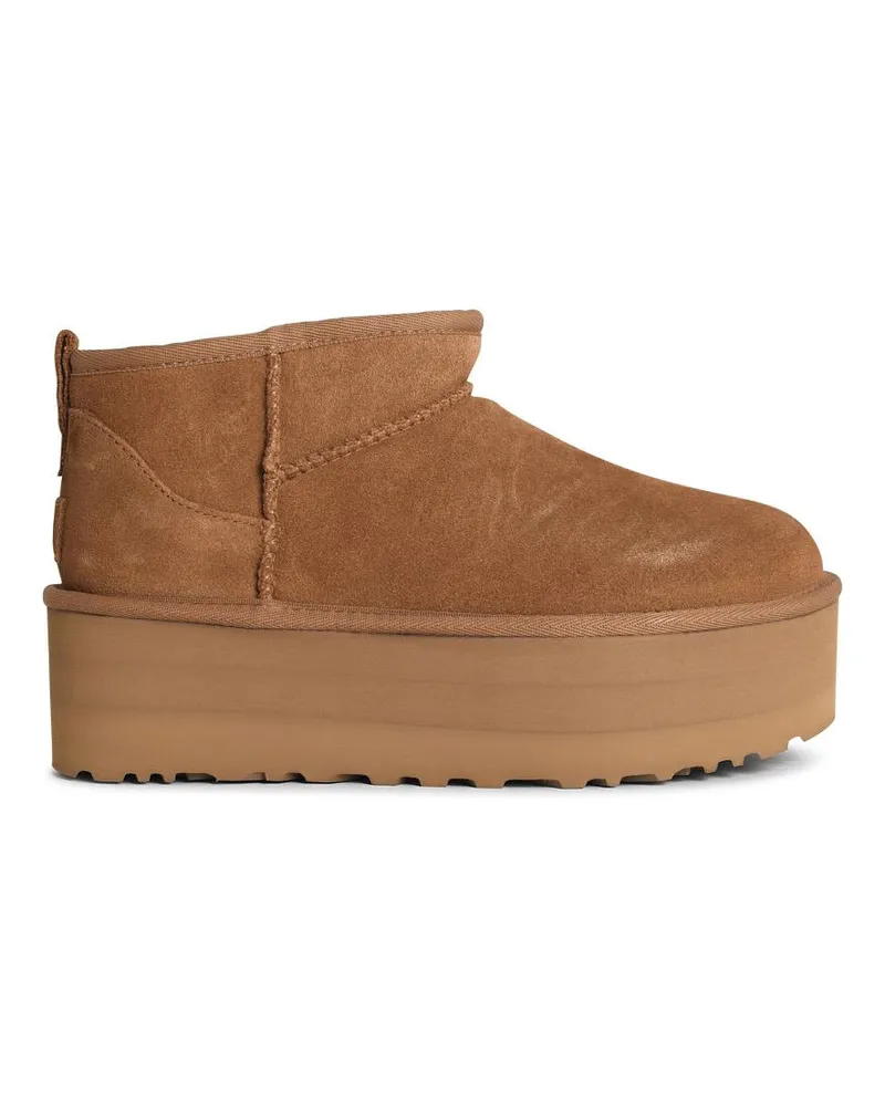 UGG Classic Ultra Mini Platform' Chestnut Suede Boots Beige