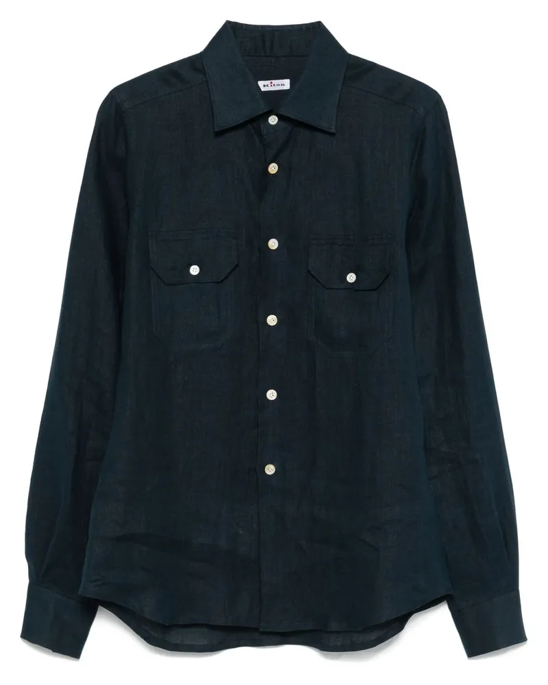 Kiton Navy Blue Shirt Blu