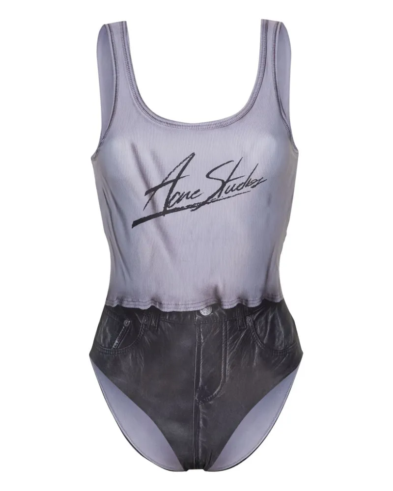 Acne Studios gedrucktes Swmsuit Black