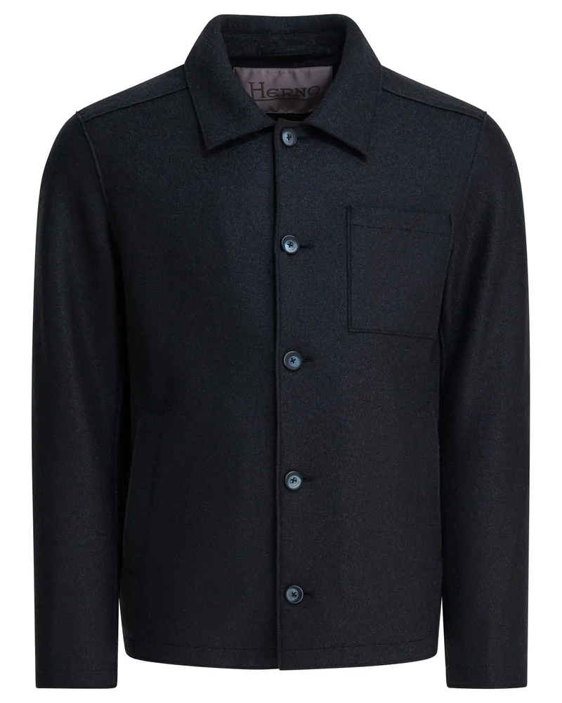 Herno Overshirt-Jacke aus Schurwolle Blue