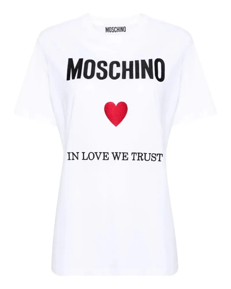 Moschino Couture In Love Wir vertrauen T -Shirt White