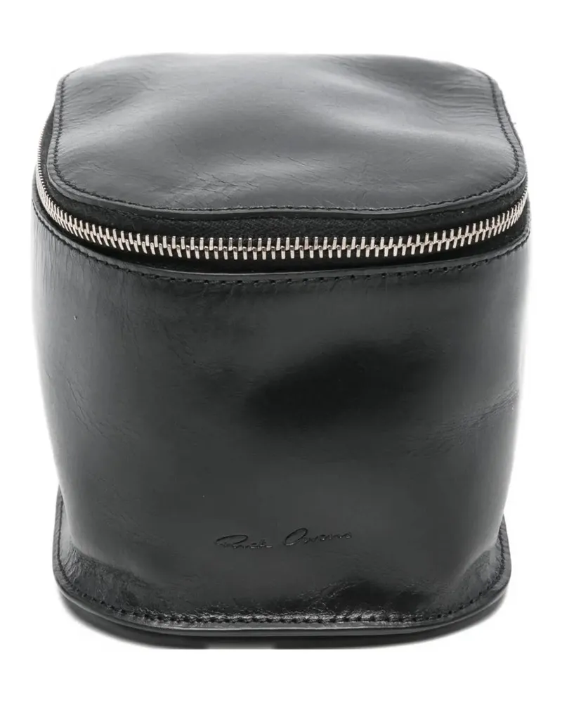Rick Owens Leder-Geldbörse mit umlaufendem Reißverschluss Black