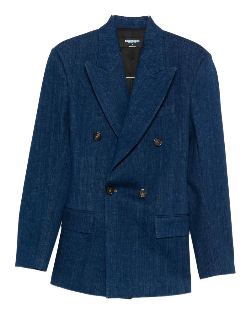 Dsquared2 Denim doppelte Baceed Blazerjacke Blue